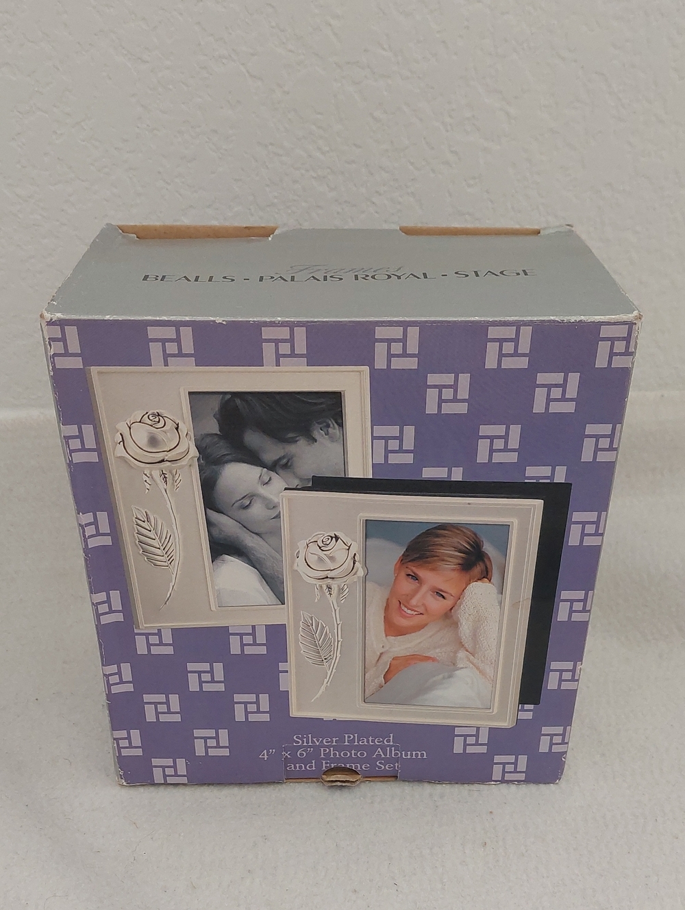 Silver-Plated Rose Photo Album & Frame Set NIB